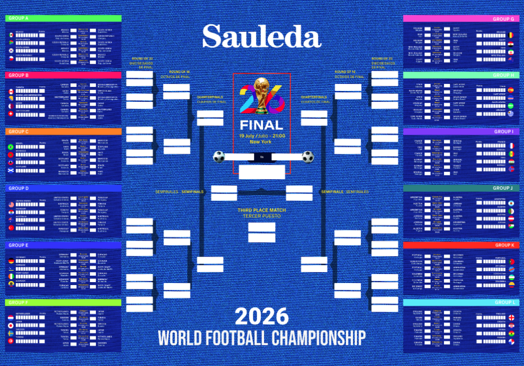 Póster Sauleda del Mundial de Fútbol 2026